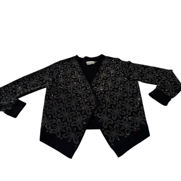 Alice + Olivia Neiman Marcus Exclusive Open cardigan Embellished Women's Medium - Picture 2 of 9